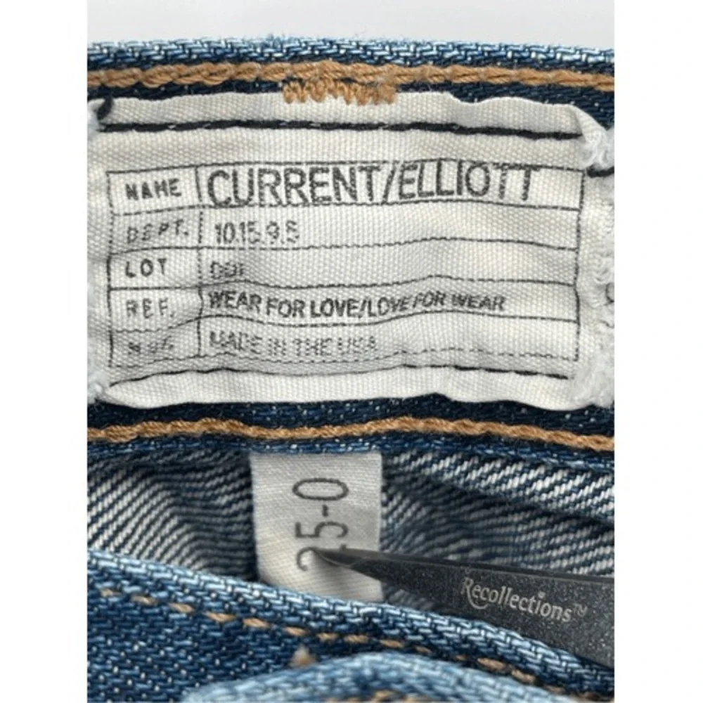 Current Elliot Jeans Women's Size 25 Straight Leg‎ Blue Acid Wash Low Rise